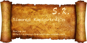 Simonyi Kapisztrán névjegykártya